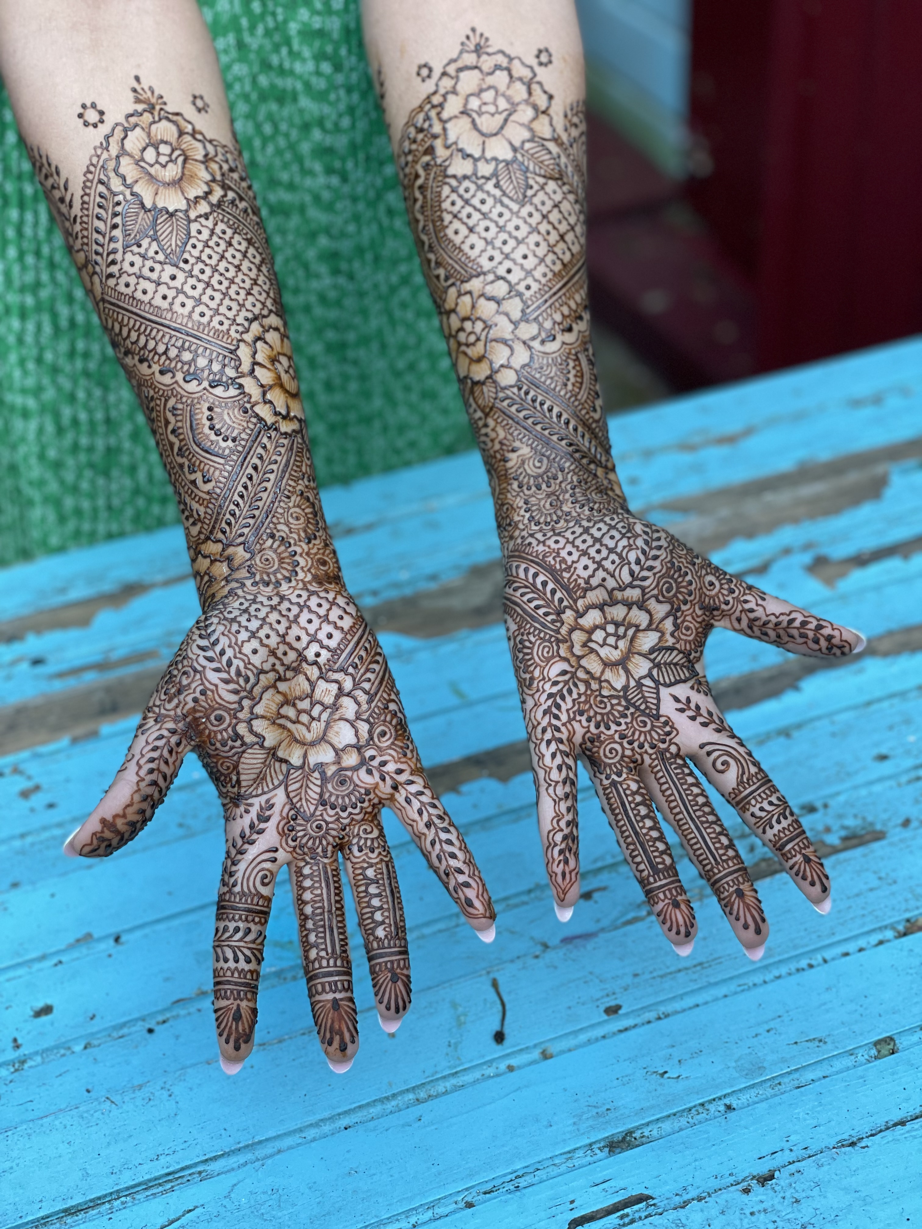 Mehndi bruidshenna bruidsmehndi Indiase hennastijl hand of Fatima